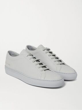 Common Projects Light Gray Low-Top Leather Sneakers